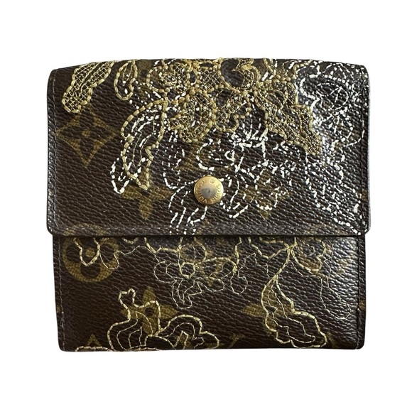 Louis Vuitton Dentelle Ludlow Lace Embroidered Monogram Leather Elise Wallet - Picture 3 of 15